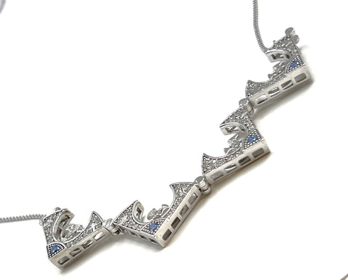 Sterling Classic Jerusalem Cross Opening Magnetic Necklace